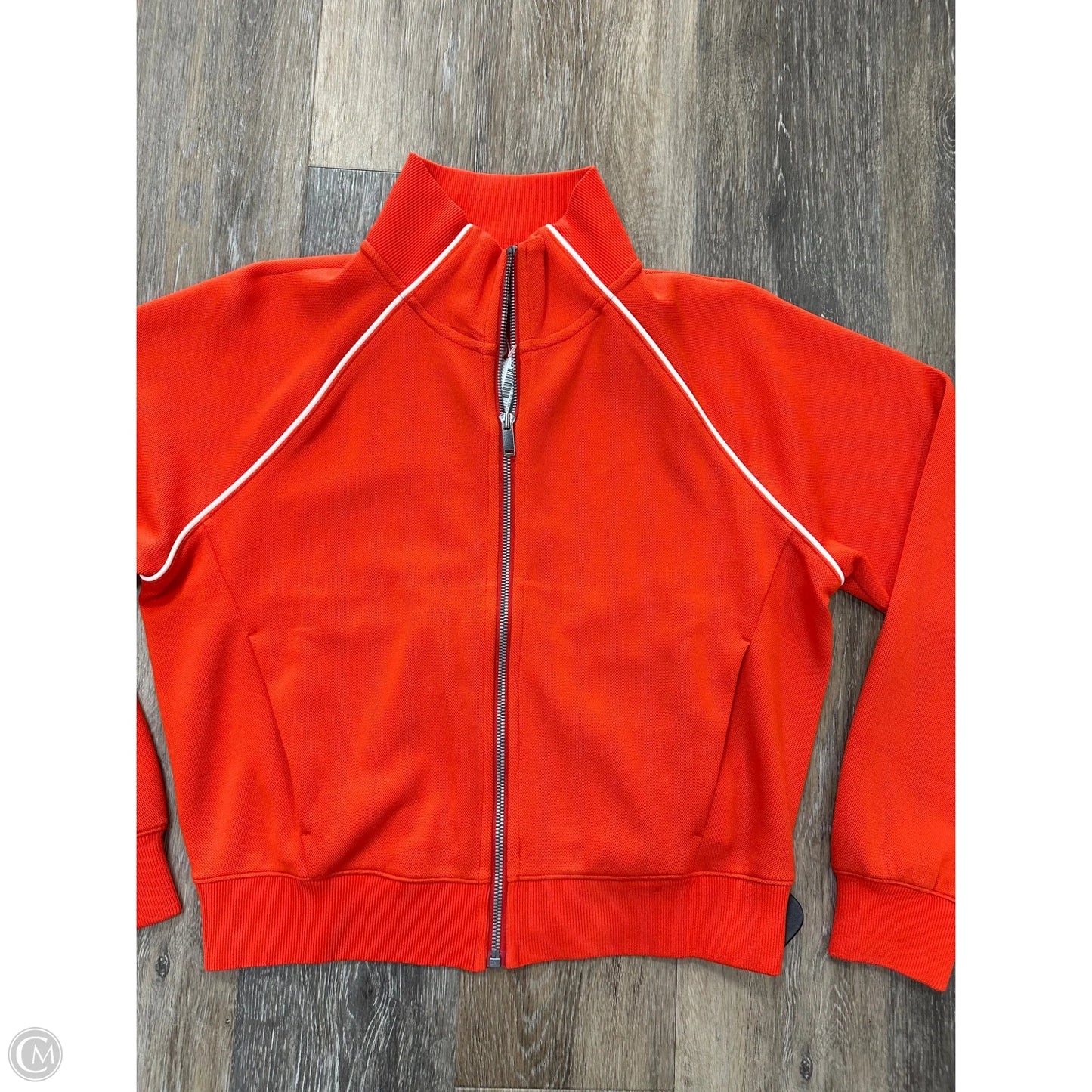Athletic Top Long Sleeve Collar By Spanx In Orange, Size: S