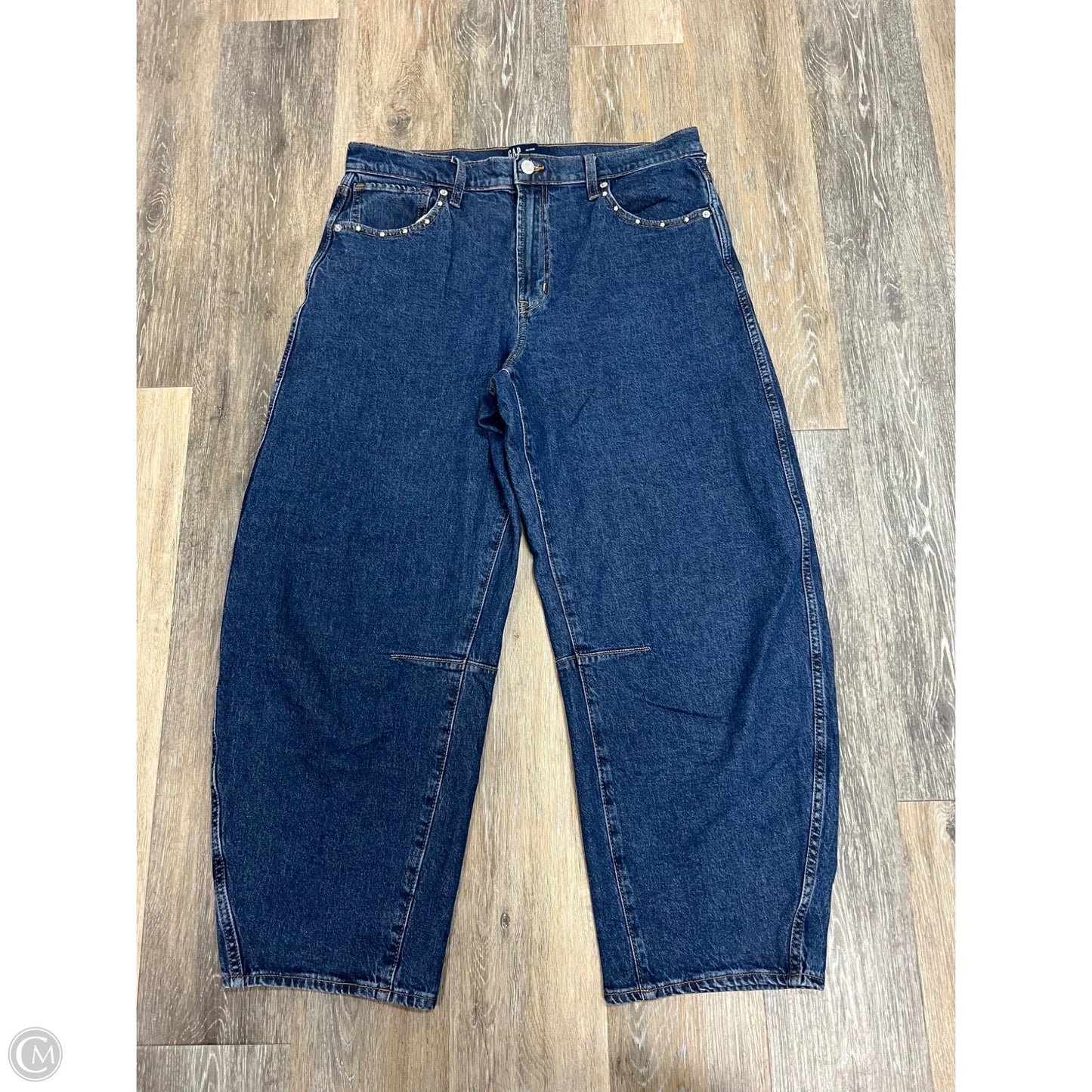 Jeans Wide Leg By Gap In Blue Denim, Size: 12