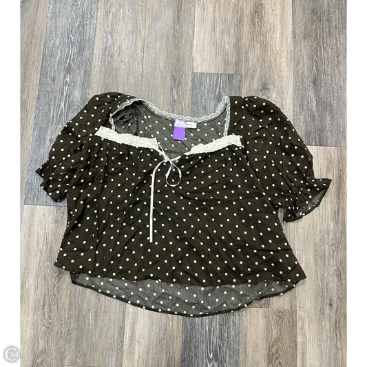 Blouse Short Sleeve By By Together In Polkadot Pattern, Size: L
