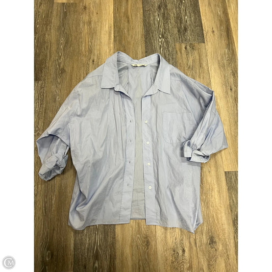 Blouse Long Sleeve By Zara In Blue, Size: S