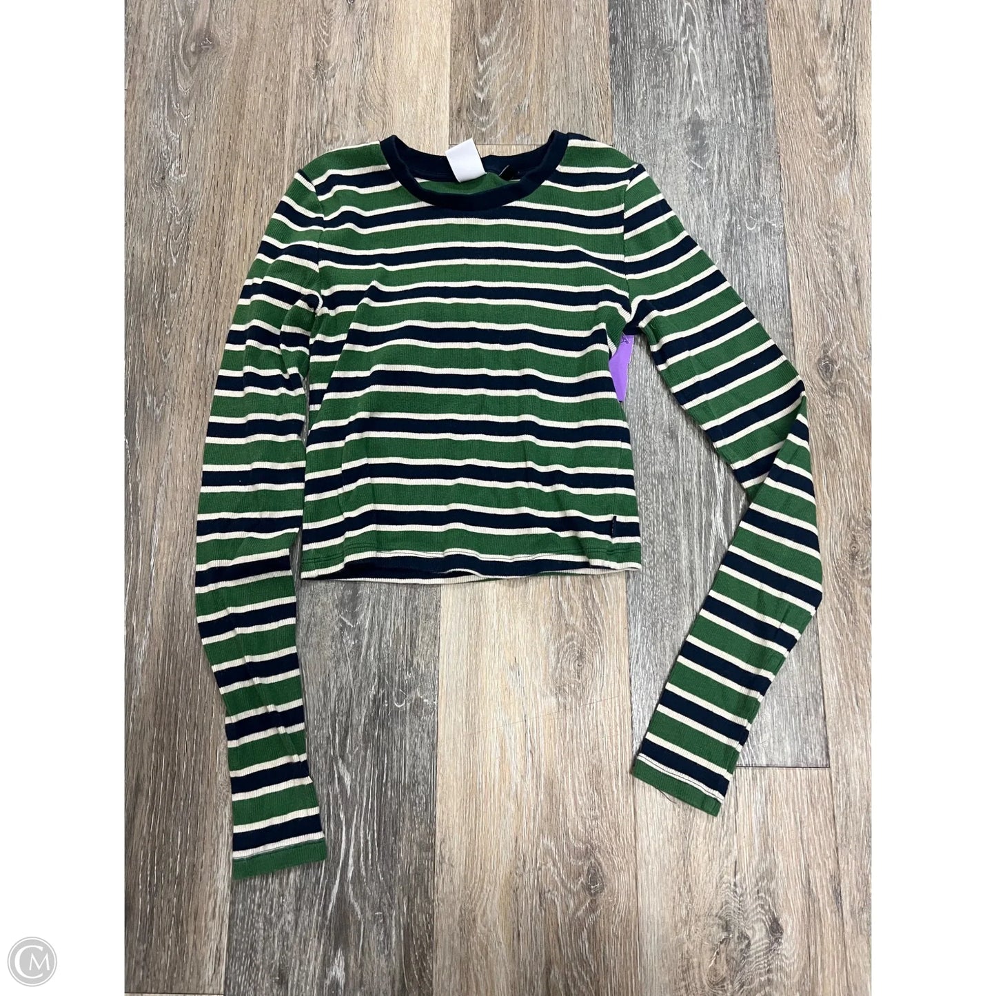 Top Long Sleeve By Tna In Striped Pattern, Size: S