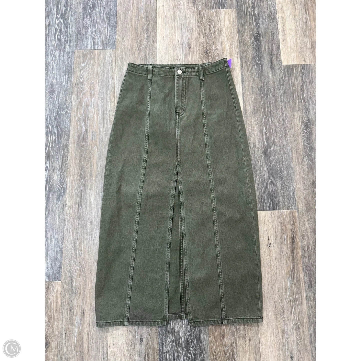 Skirt Midi By Miou Muse In Green Denim, Size: M