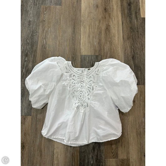 Blouse Short Sleeve By Free People In White, Size: S