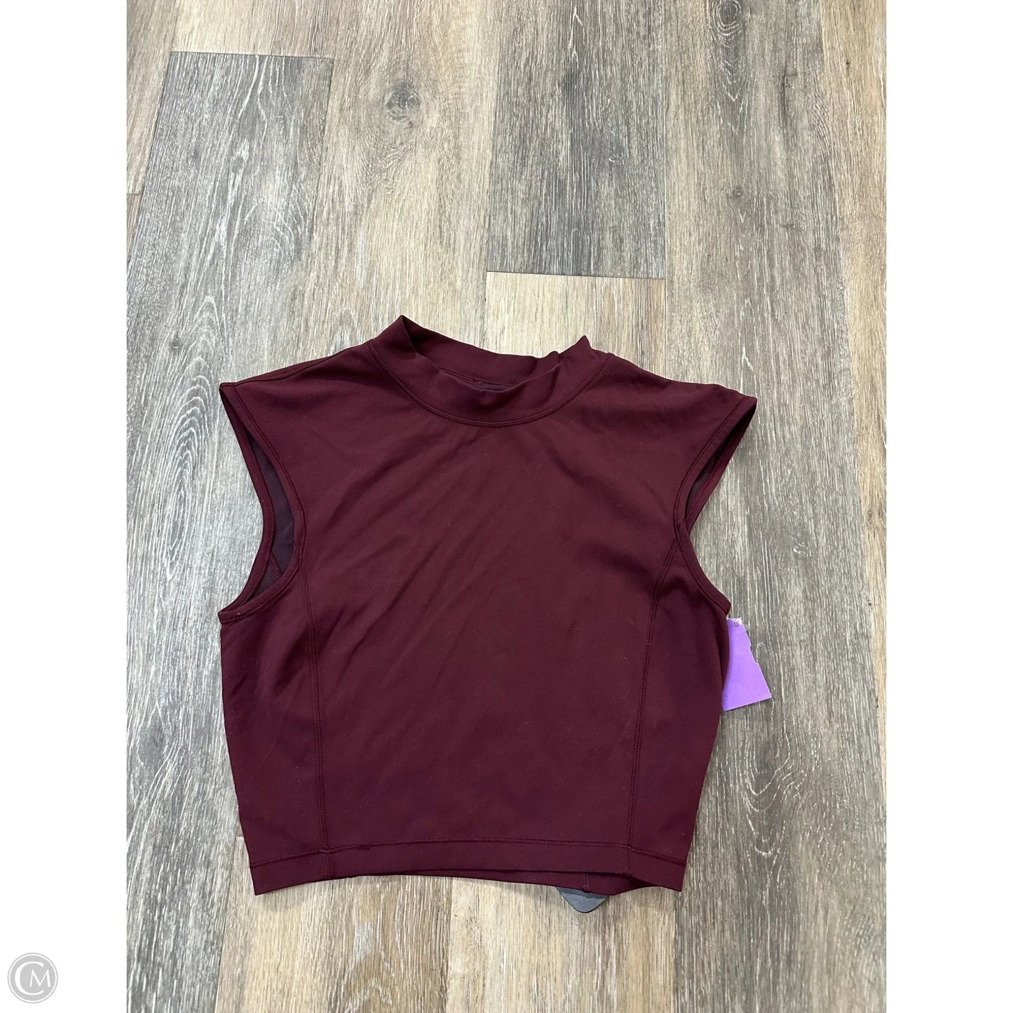 Athletic Top Short Sleeve By Lululemon In Maroon, Size: S