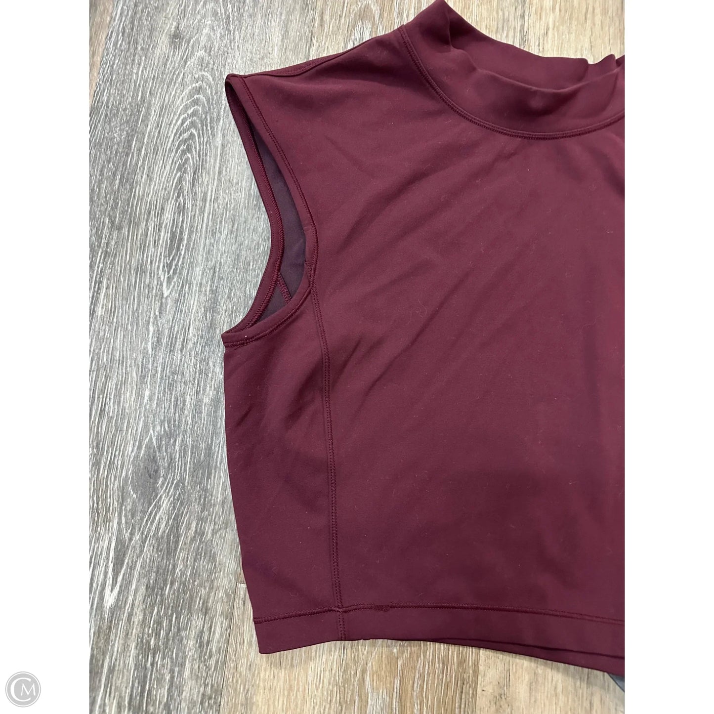 Athletic Top Short Sleeve By Lululemon In Maroon, Size: S