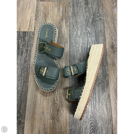 Sandals Heels Platform By Qupid In Green, Size: 7.5