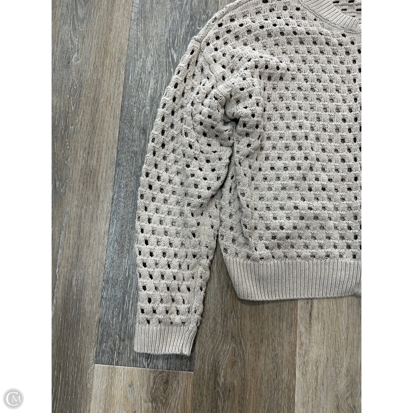 Sweater Cardigan By Elan In Taupe, Size: L