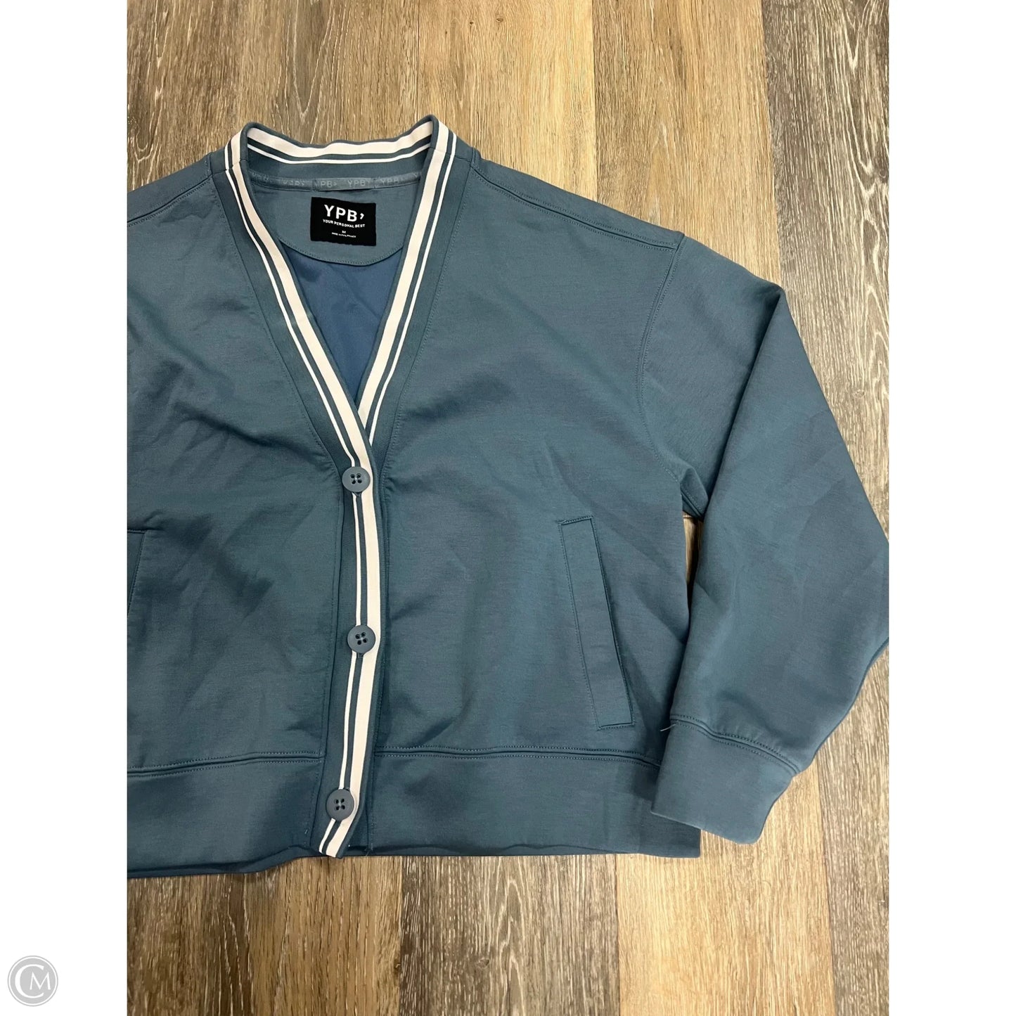 Athletic Sweatshirt Collar By Ypb In Blue, Size: M