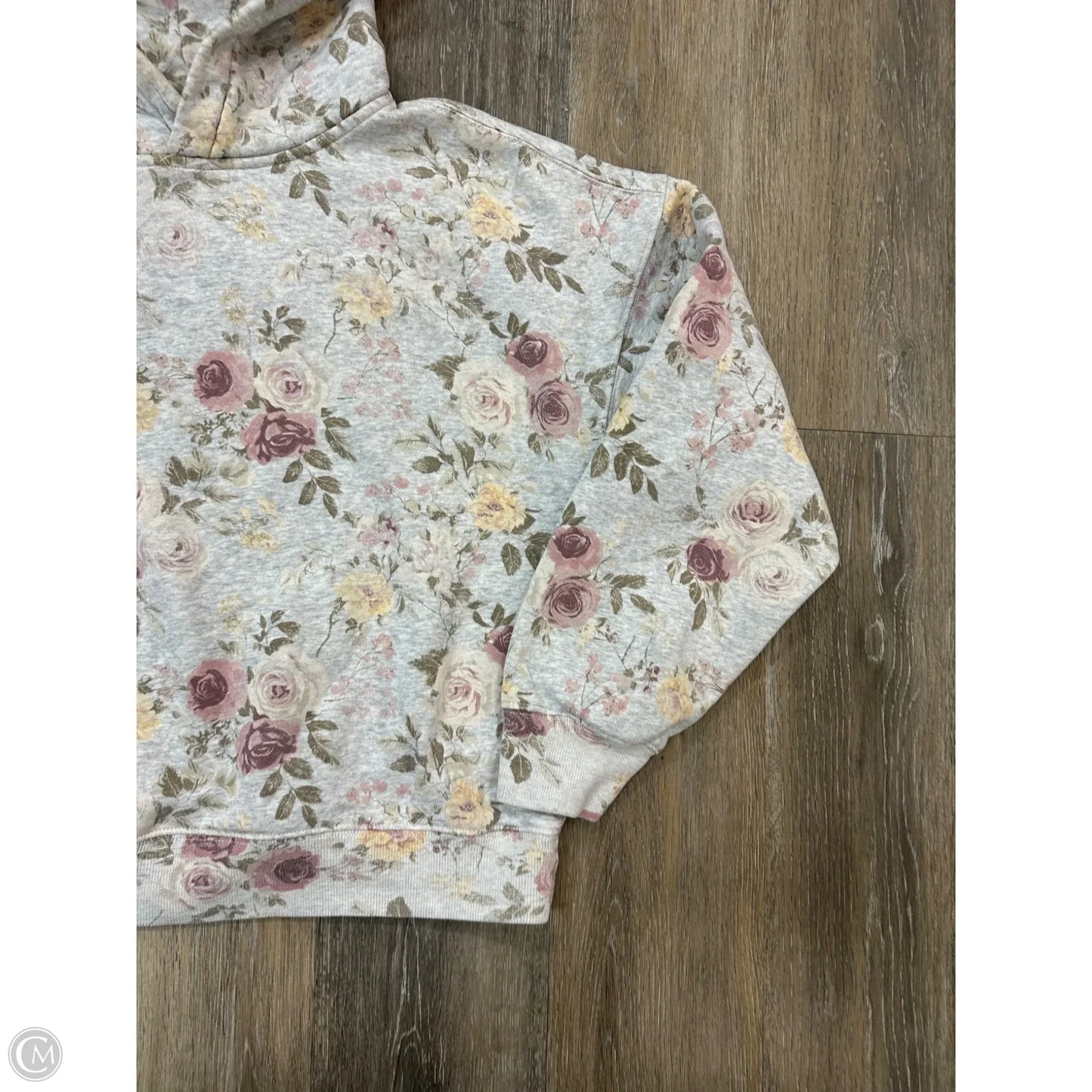 Sweatshirt Hoodie By Abercrombie And Fitch In Floral Print, Size: S