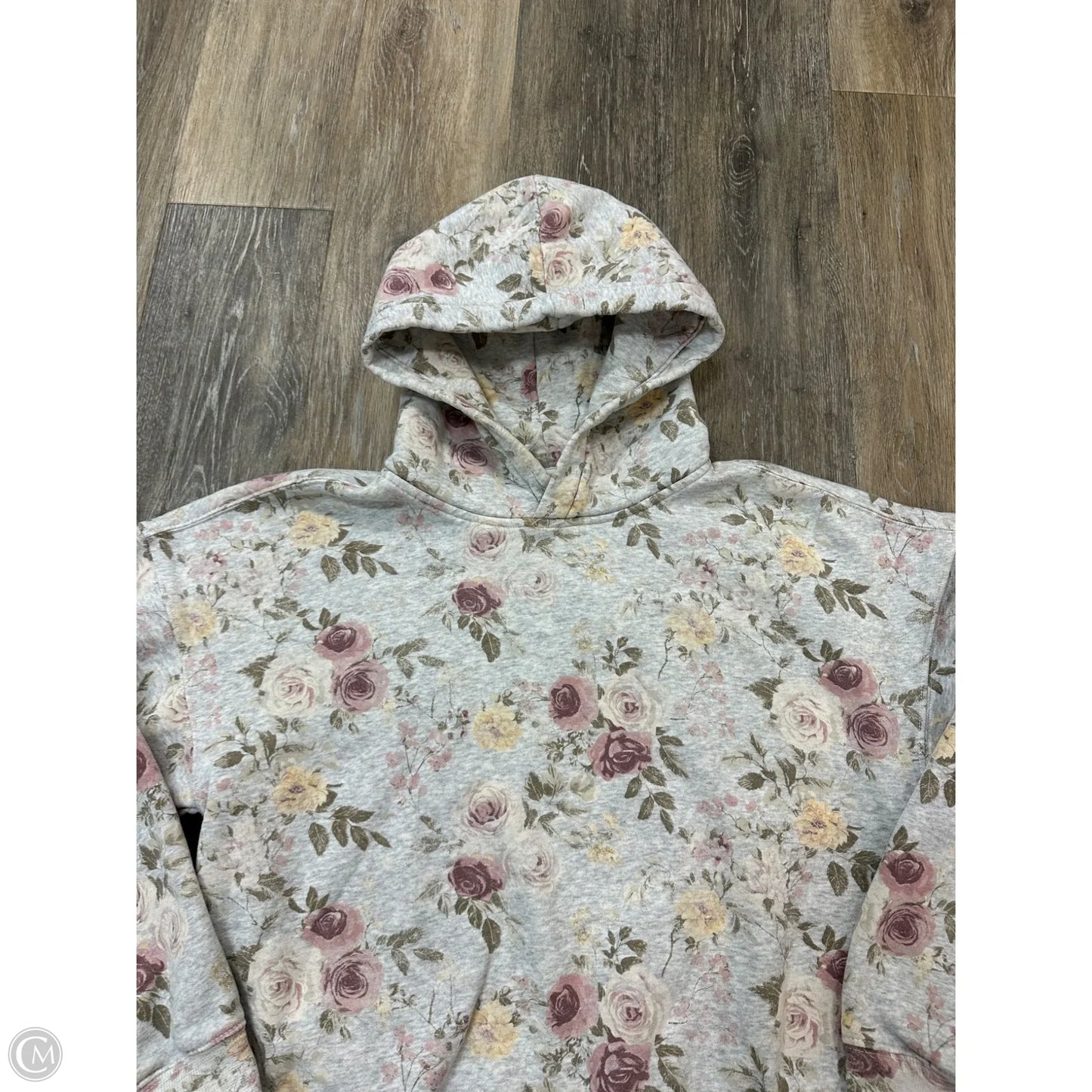 Sweatshirt Hoodie By Abercrombie And Fitch In Floral Print, Size: S