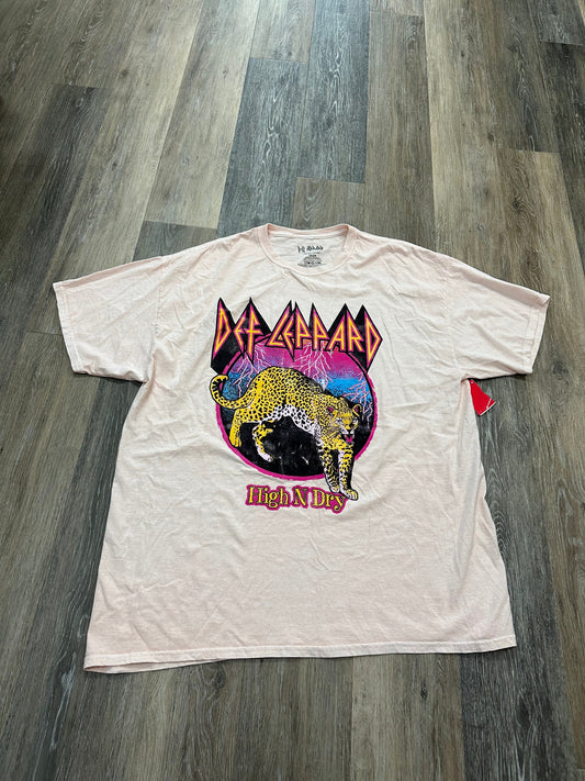 Multi-colored Top Short Sleeve Def Leppard, Size 1x