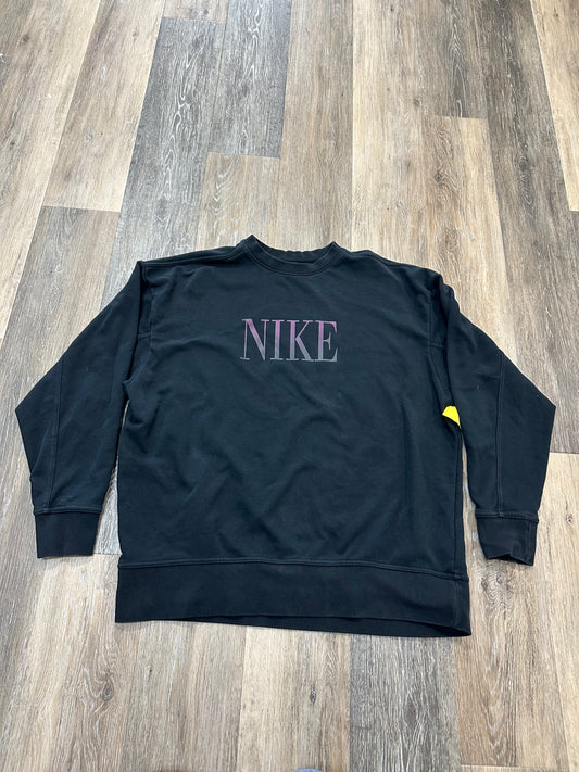 Athletic Sweatshirt Crewneck By Nike Apparel In Black, Size: M