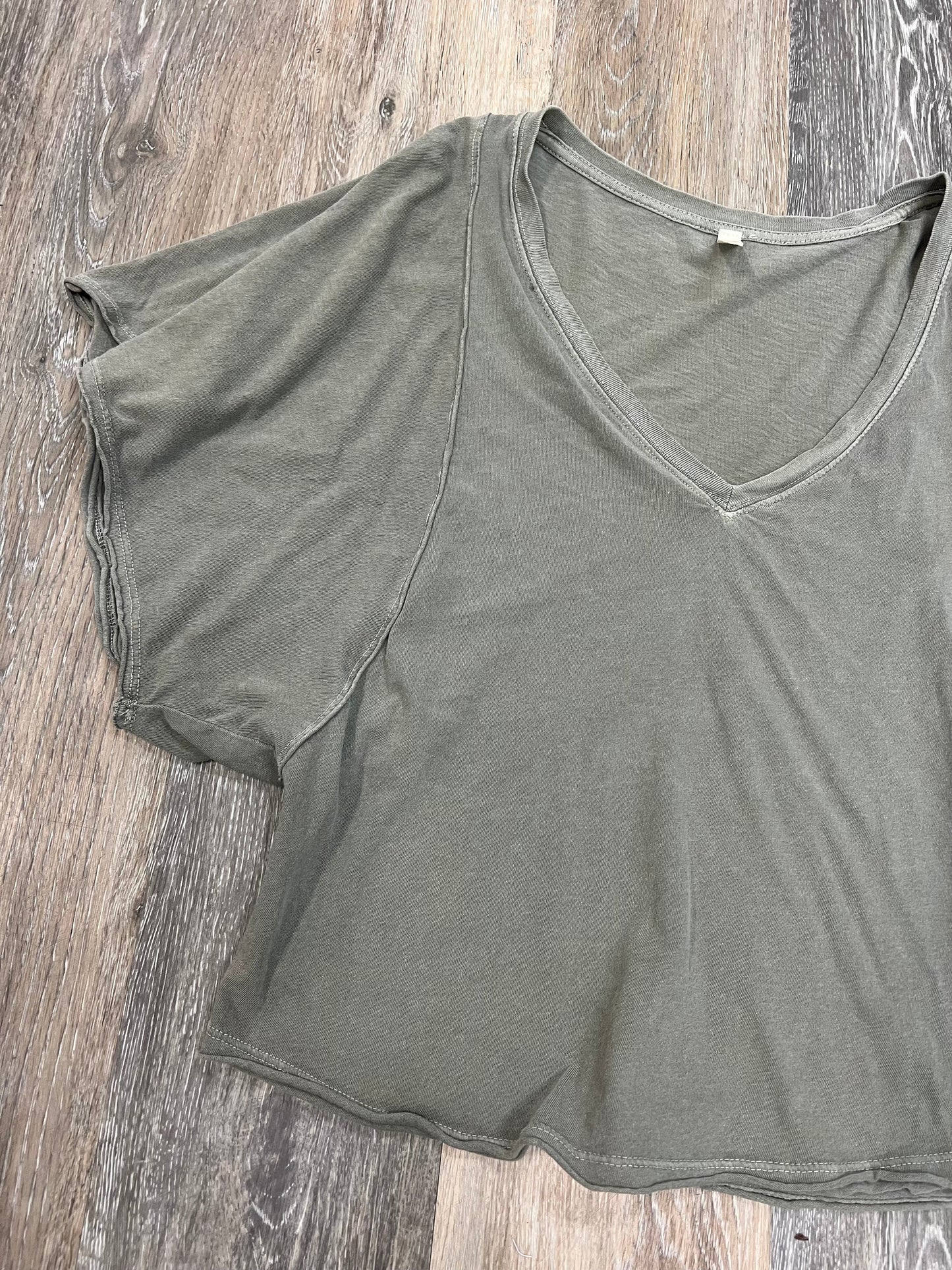 Green Top Short Sleeve Free People, Size Xs