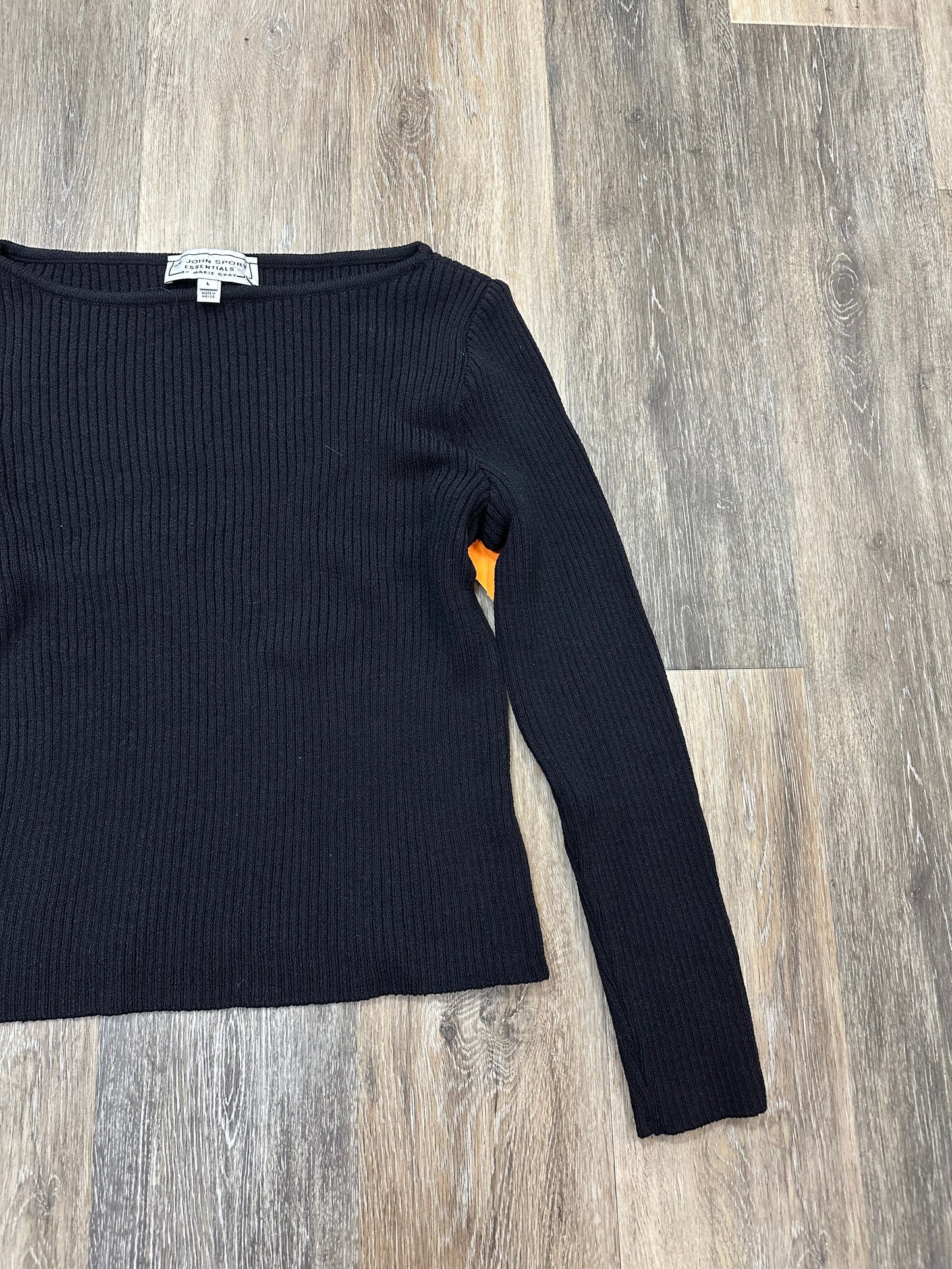 Sweater Luxury Designer By St John Knits In Black, Size: L