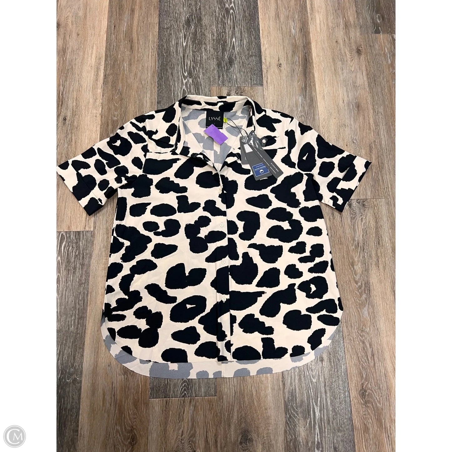 Blouse Short Sleeve By Lysse In Animal Print, Size: L