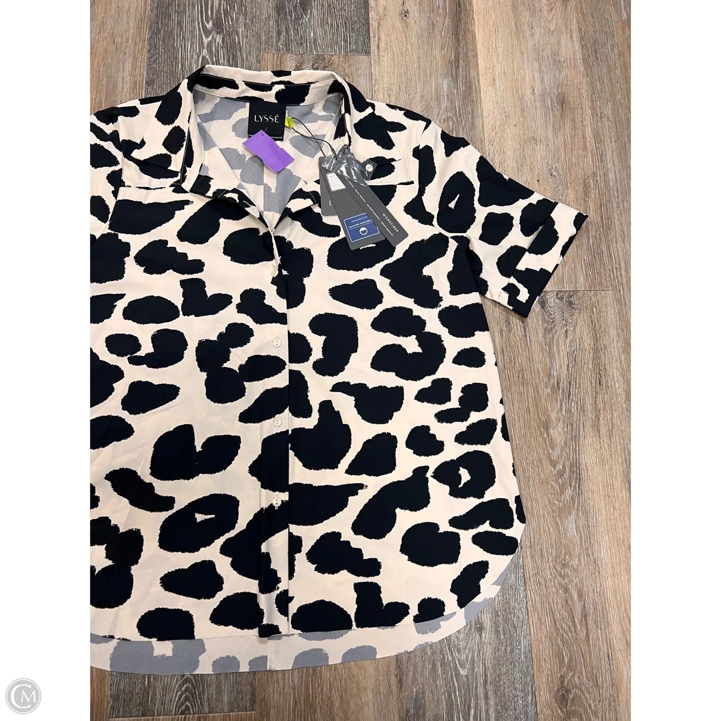 Blouse Short Sleeve By Lysse In Animal Print, Size: L