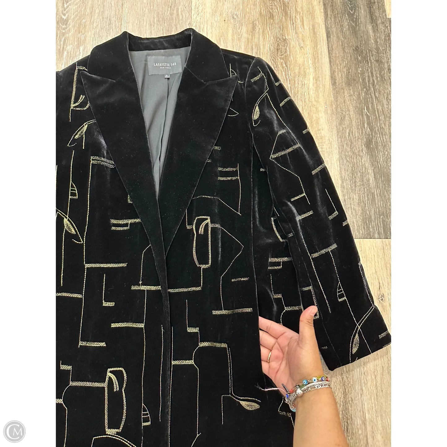 Blazer Designer By Lafayette 148 In Black, Size: M