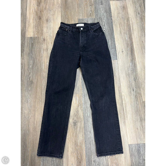 Jeans Straight By Abercrombie And Fitch In Black Denim, Size: 2/26