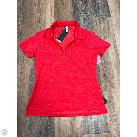 Athletic Top Short Sleeve By Adidas In Red, Size: L