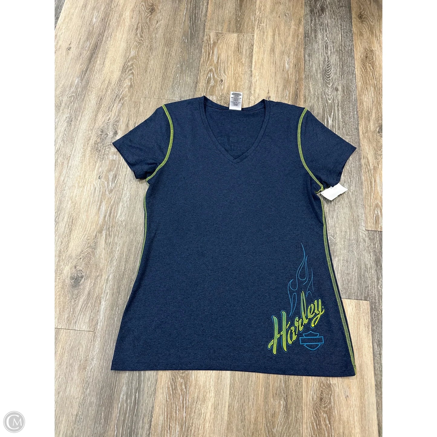 Top Short Sleeve By Harley Davidson In Blue, Size: L