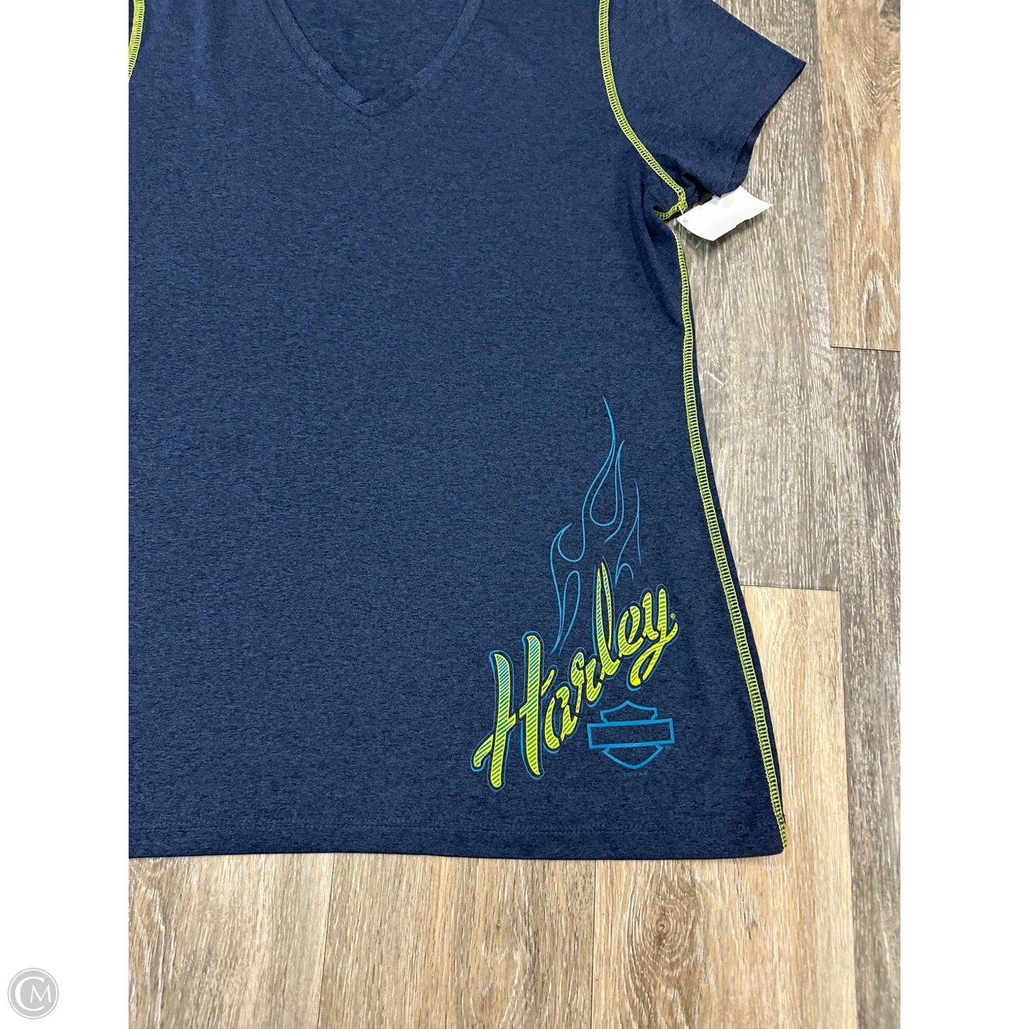 Top Short Sleeve By Harley Davidson In Blue, Size: L