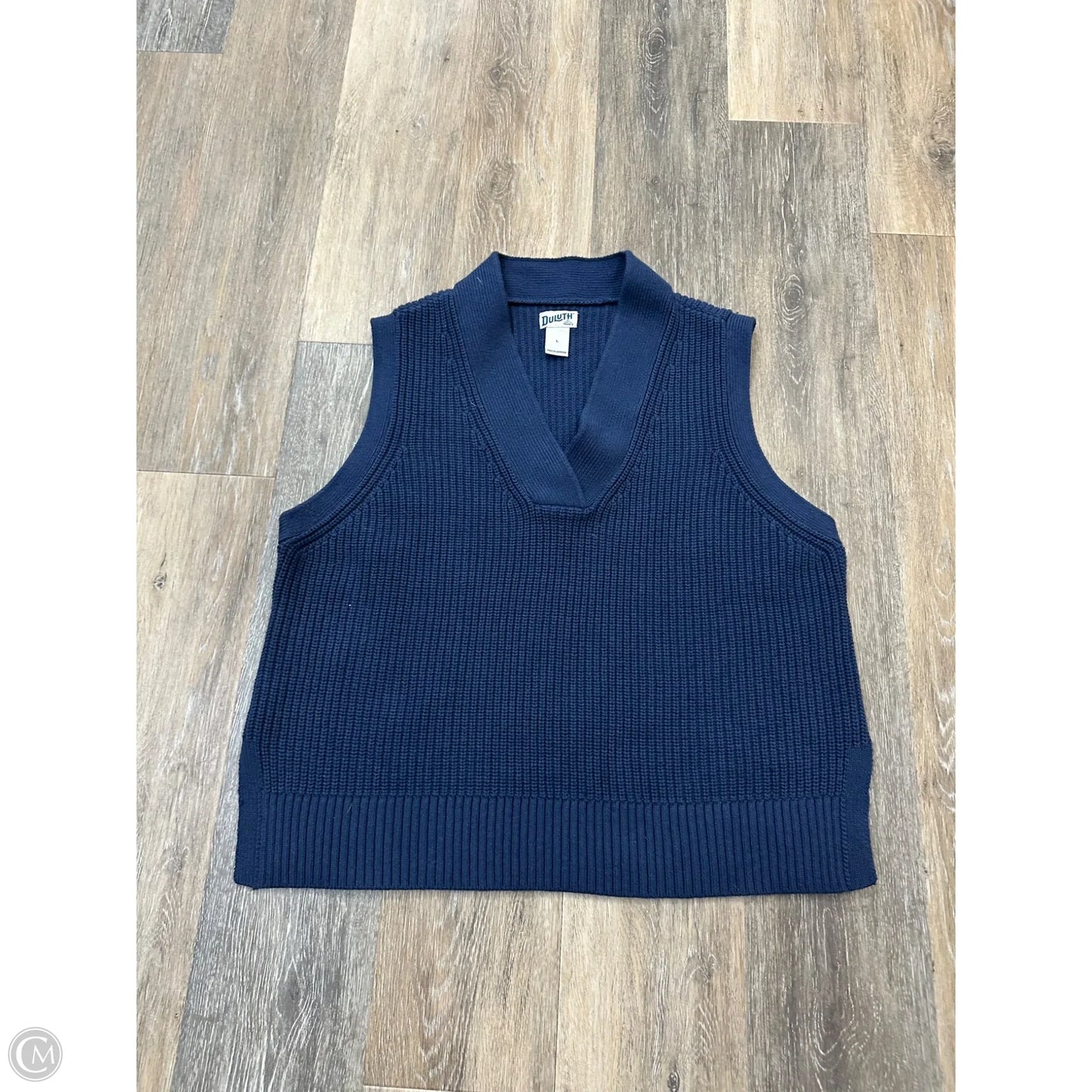 Sweater Cardigan By Duluth Trading In Navy, Size: L