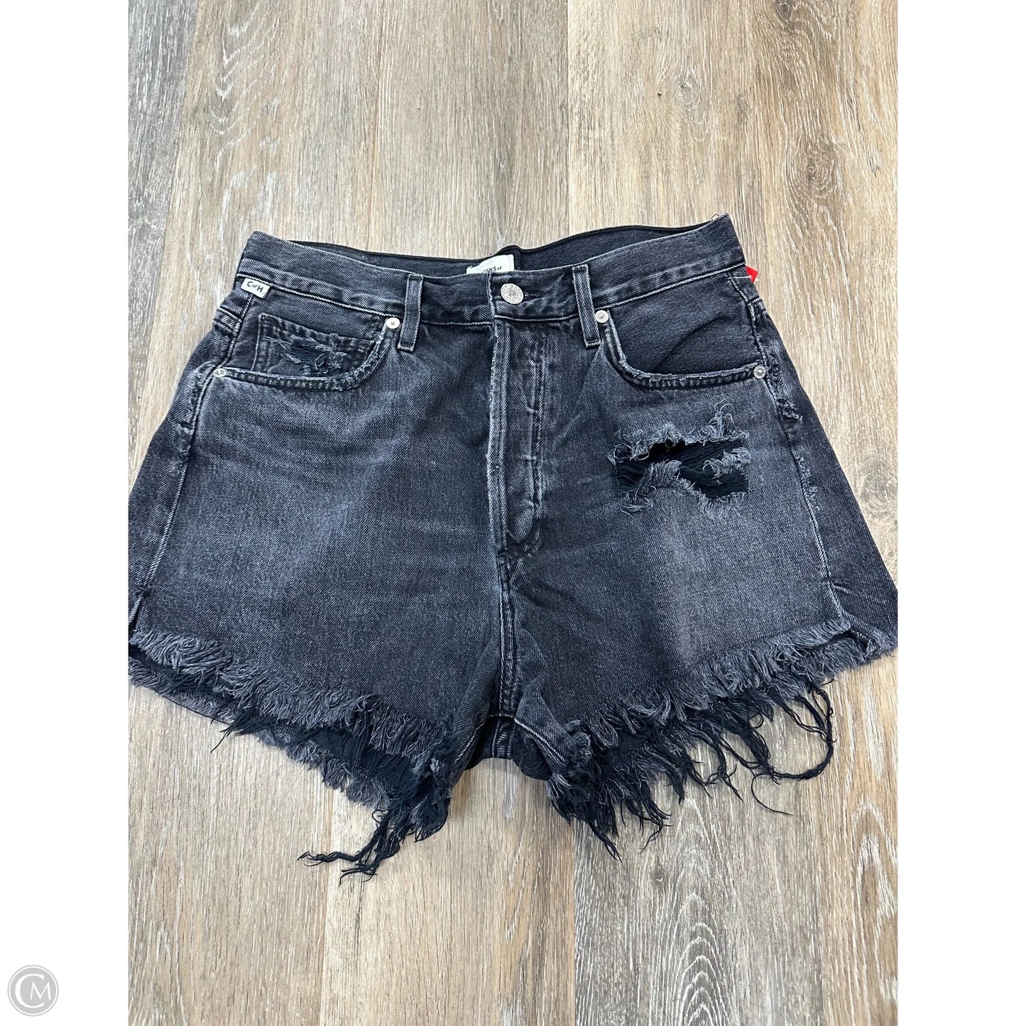 -Shorts By Citizens Of Humanity In Black Denim, Size: 2