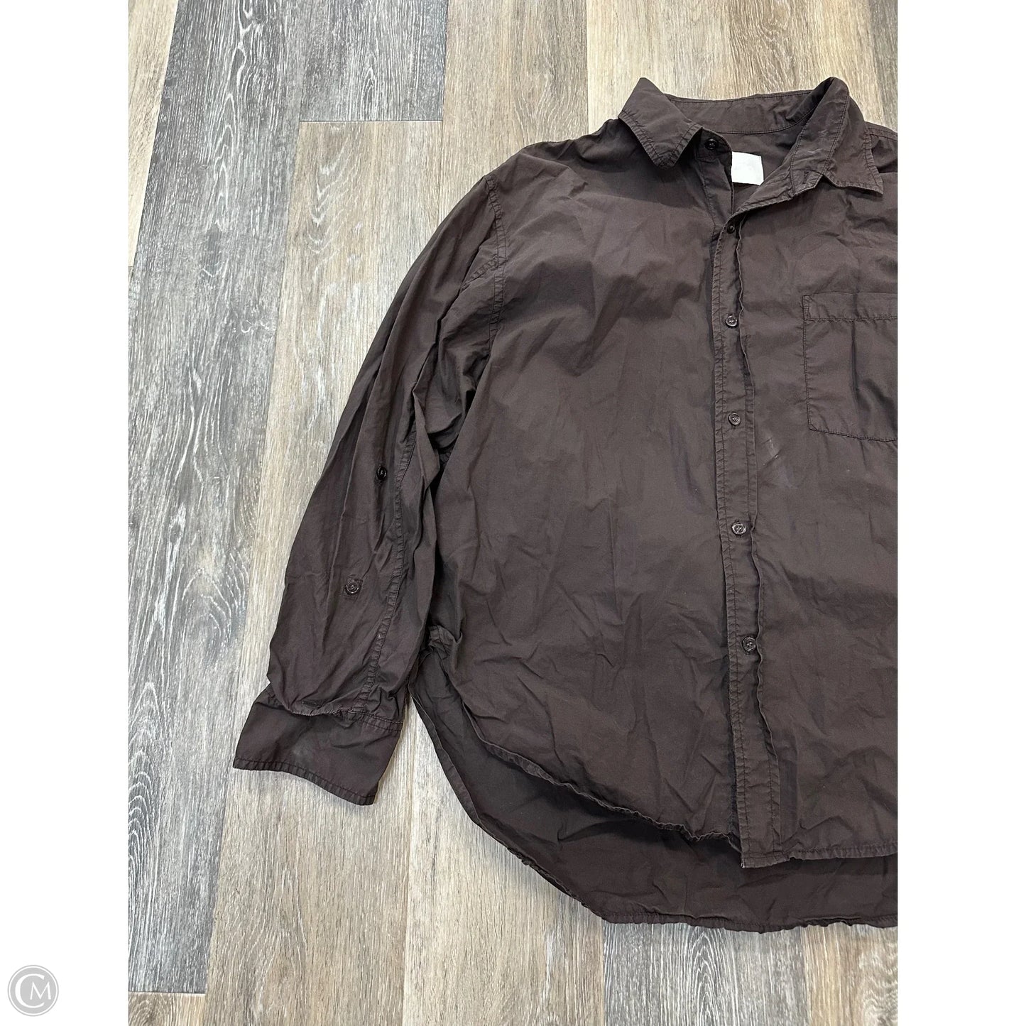 Blouse Long Sleeve By Citizens Of Humanity In Brown, Size: L