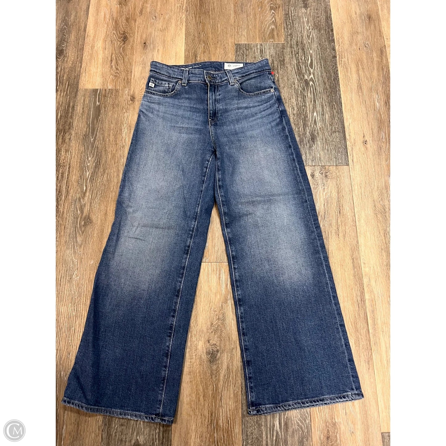 Jeans Wide Leg By Adriano Goldschmied In Blue Denim, Size: 0/24