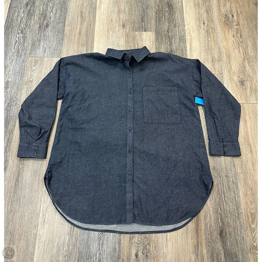 Blouse Long Sleeve By Eileen Fisher In Blue Denim, Size: M