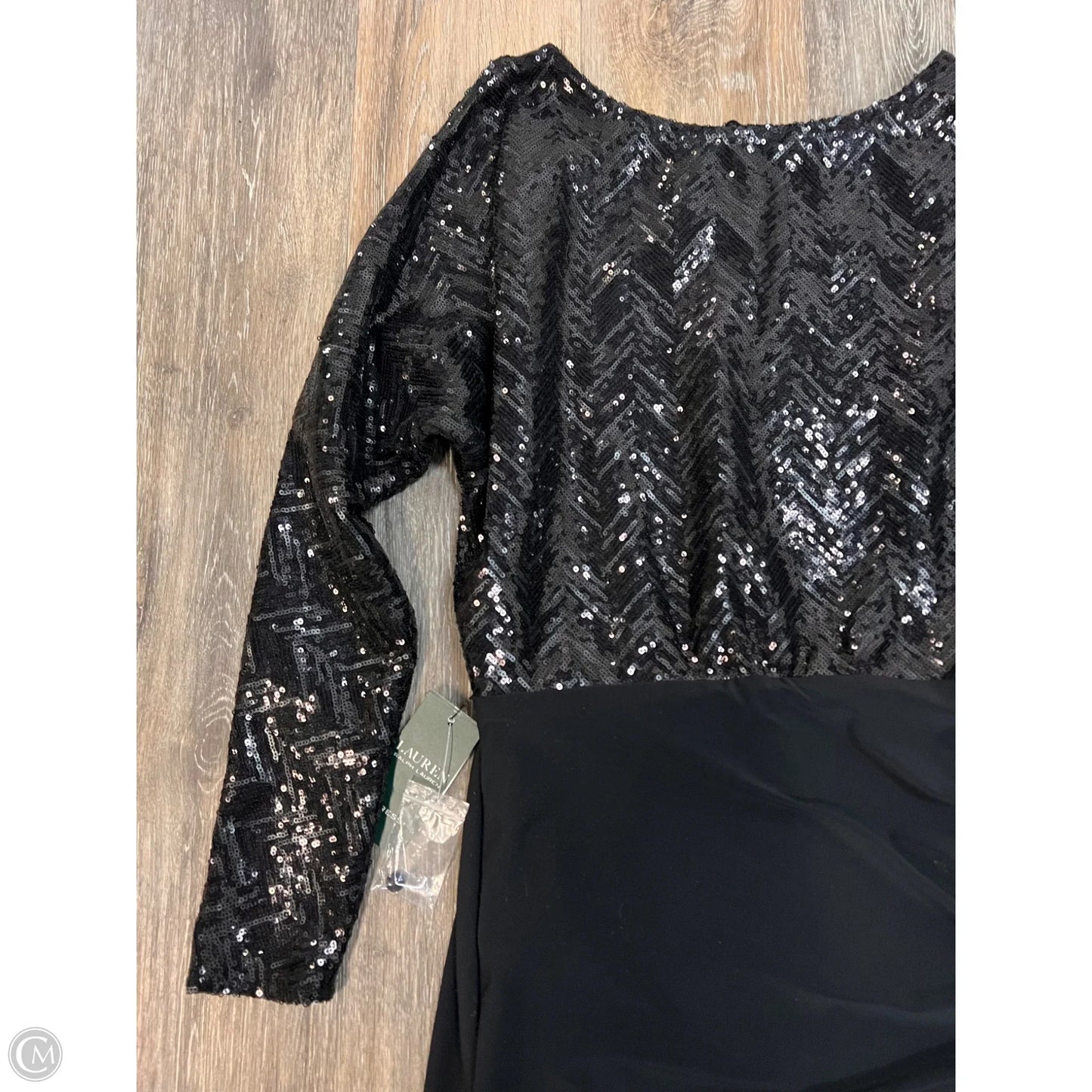 -Dress Party Long By Lauren By Ralph Lauren In Black, Size: S