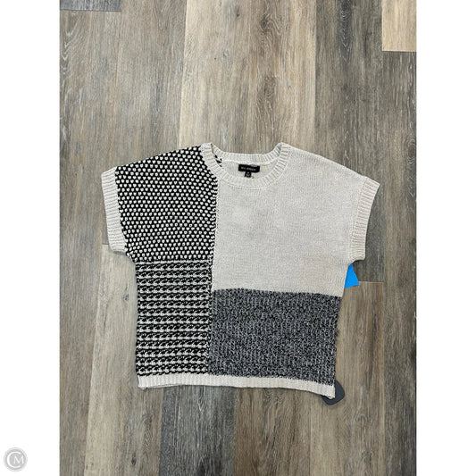 Sweater Short Sleeve By Blu Pepper In Black & Cream, Size: S