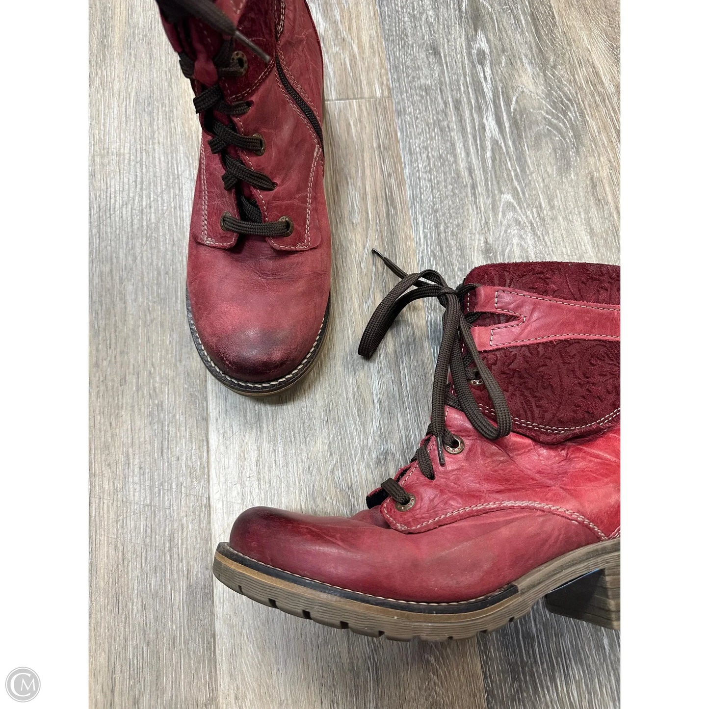Boots Combat By Dromedaris In Red, Size: 9