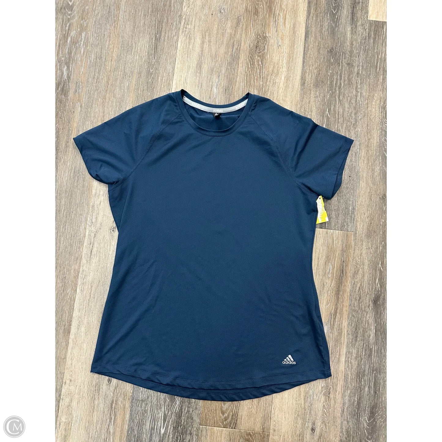 Athletic Top Short Sleeve By Adidas In Blue, Size: L