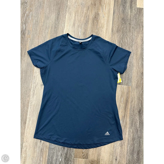 Athletic Top Short Sleeve By Adidas In Blue, Size: L