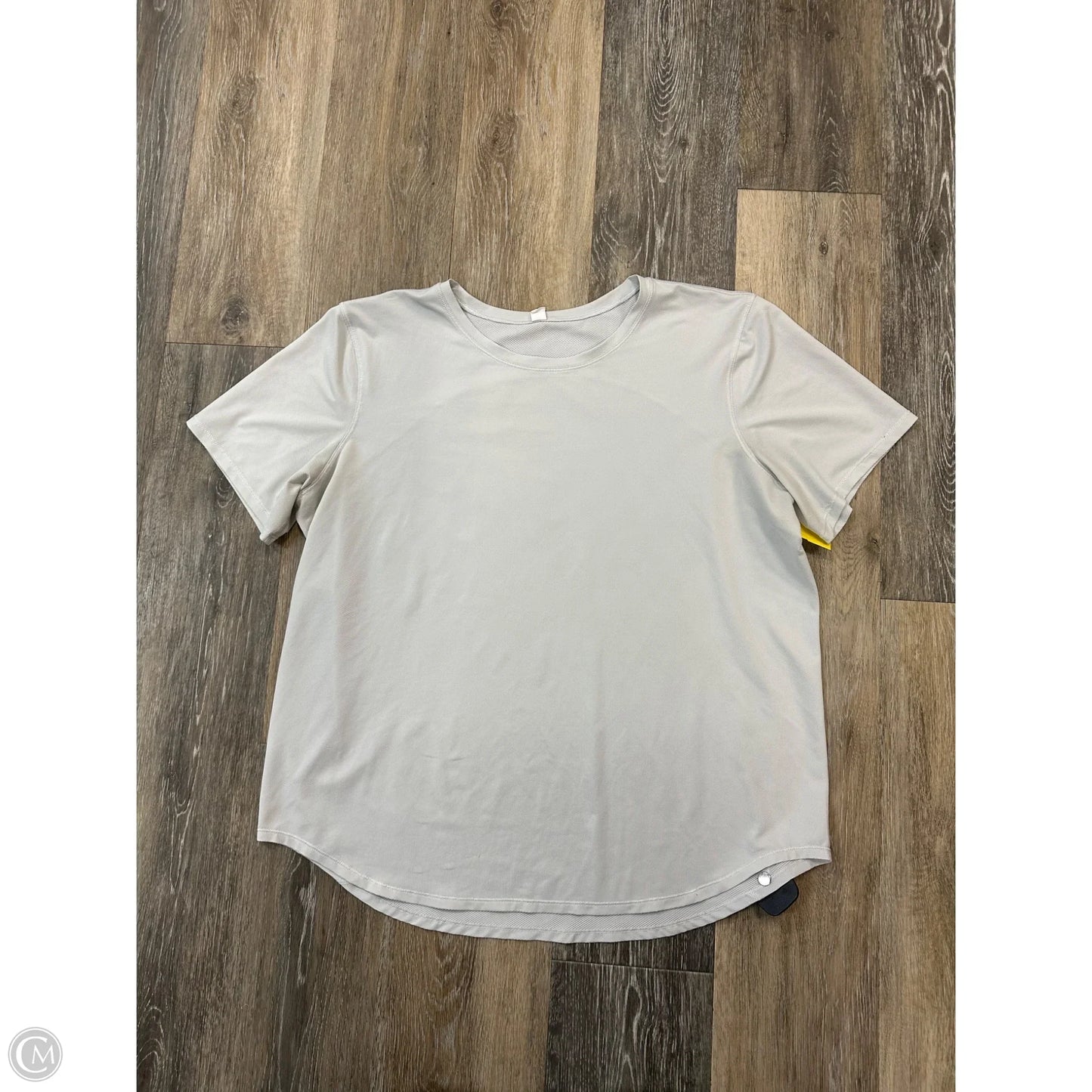 Athletic Top Short Sleeve By Lululemon In Grey, Size: 14