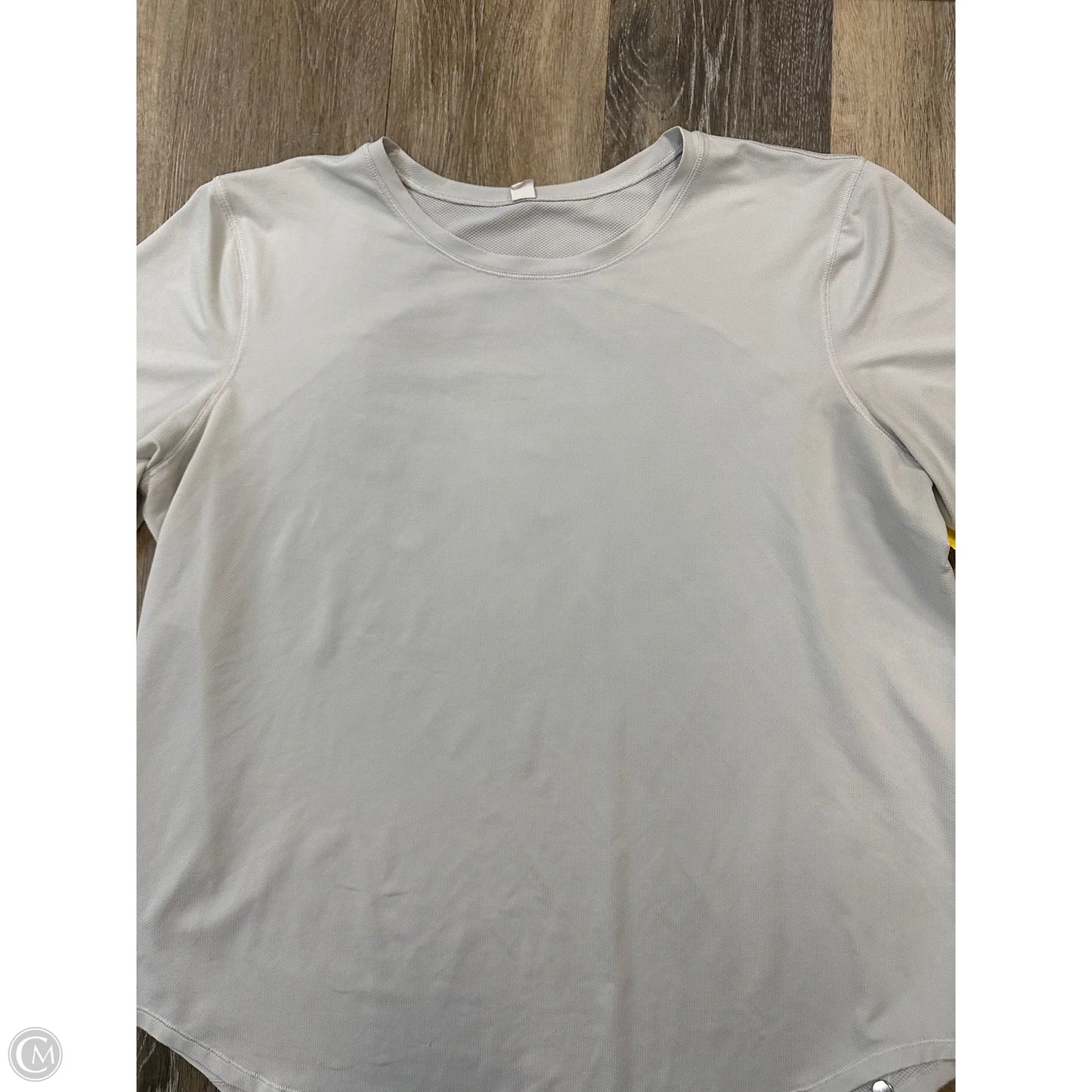 Athletic Top Short Sleeve By Lululemon In Grey, Size: 14
