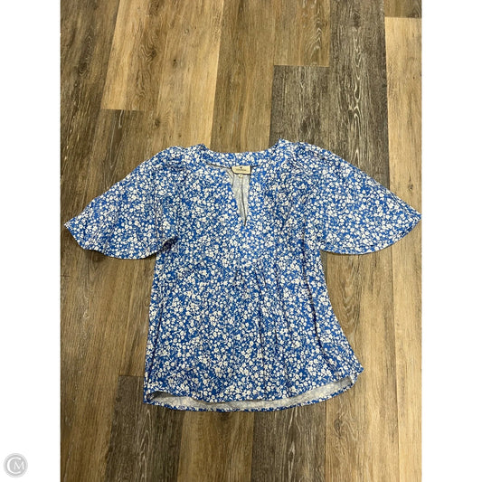 Blouse Short Sleeve By Tuckernuck In Blue, Size: Xs