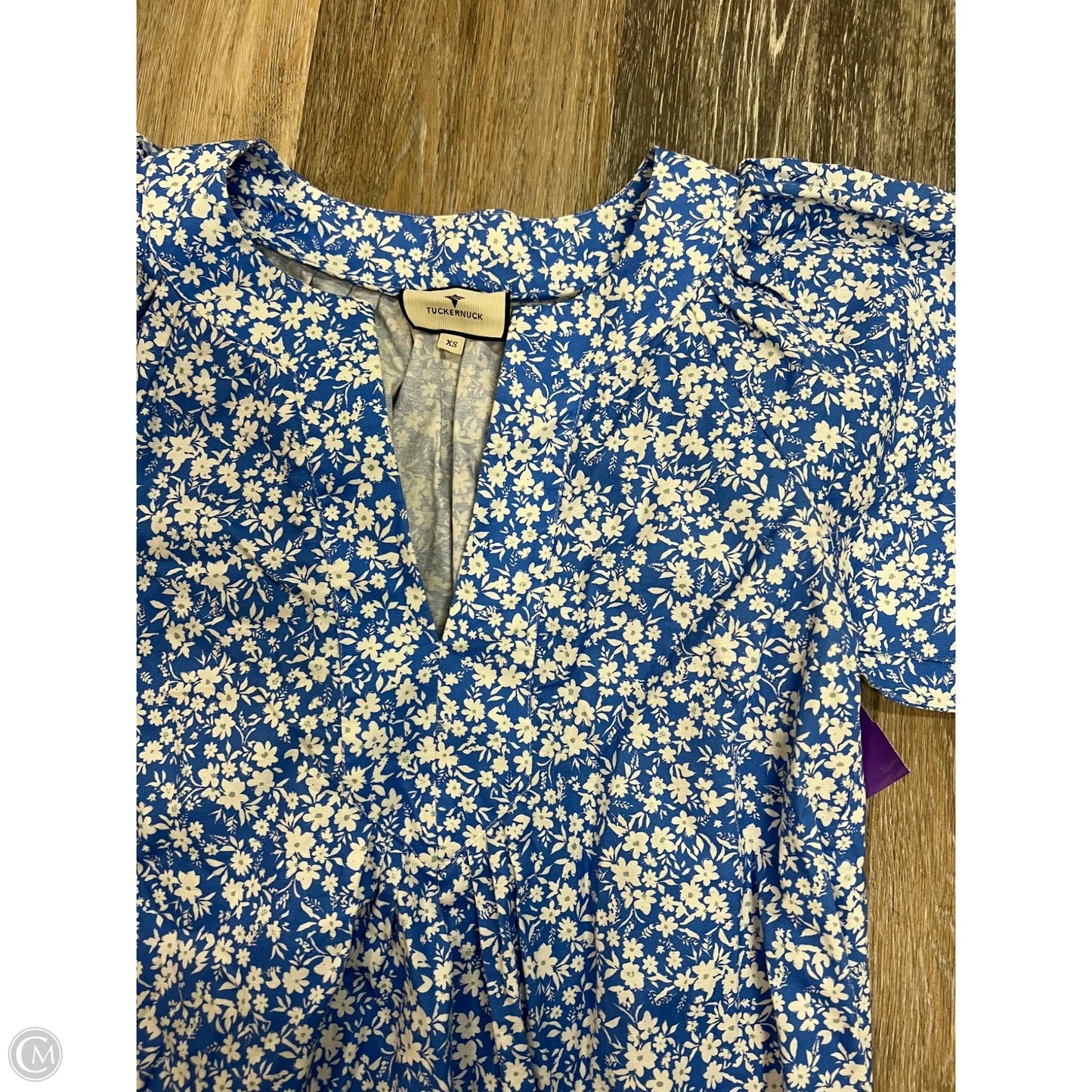 Blouse Short Sleeve By Tuckernuck In Blue, Size: Xs
