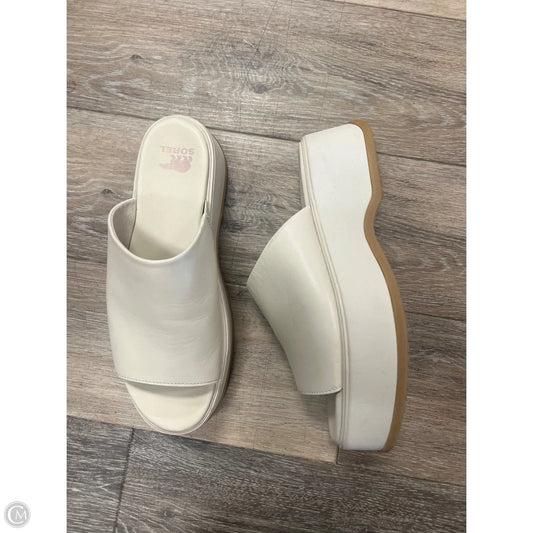 Sandals Heels Platform By Sorel In Cream, Size: 9.5