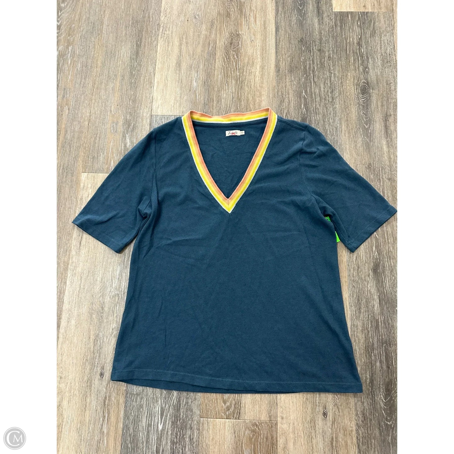 Top Short Sleeve By Faherty In Navy, Size: M