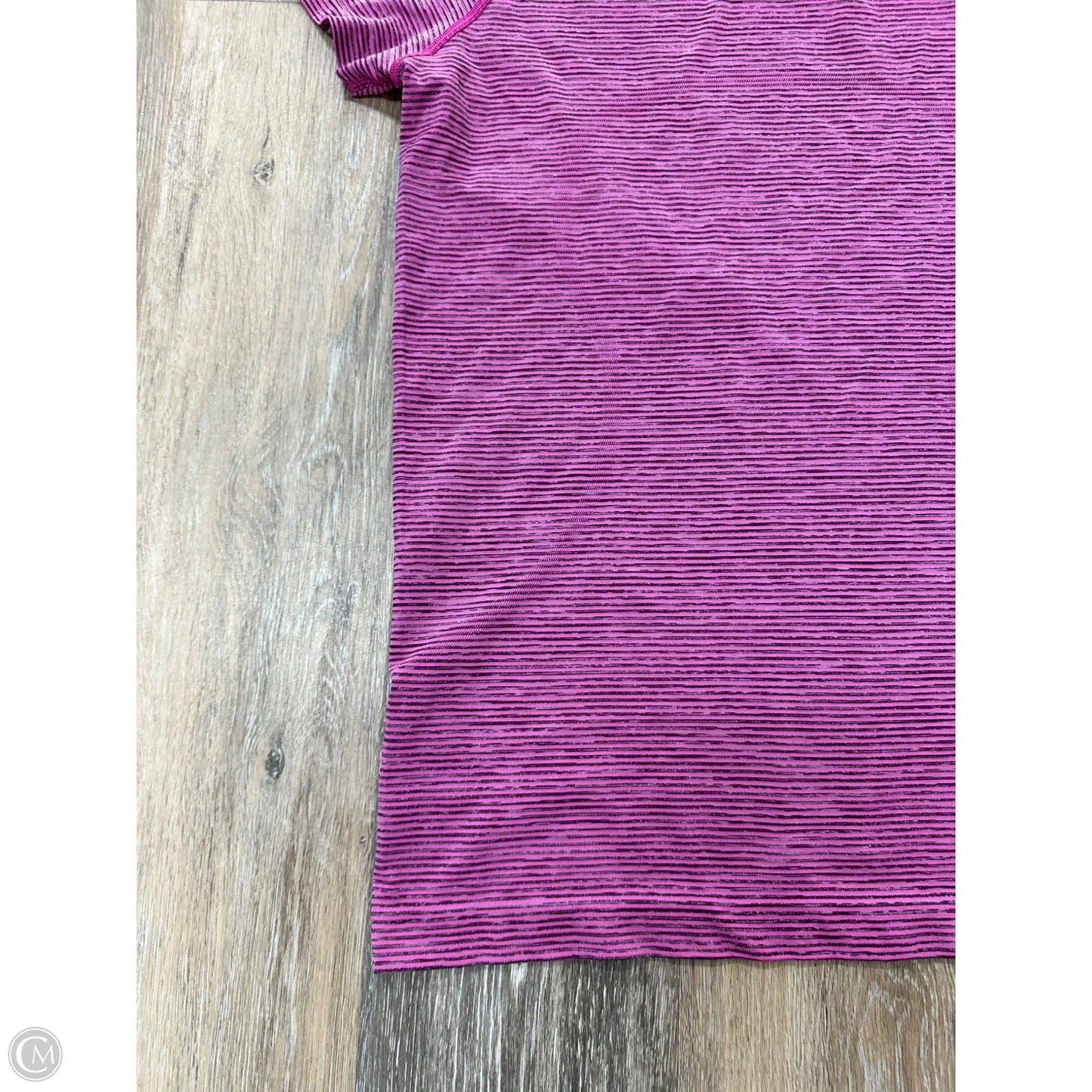 Athletic Top Short Sleeve By Lululemon In Pink, Size: 10