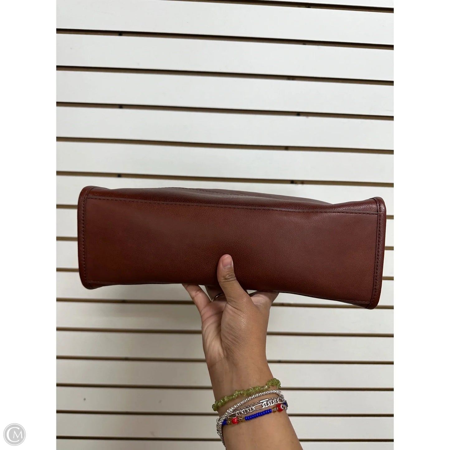 Handbag Leather By Fossil, Size: Large