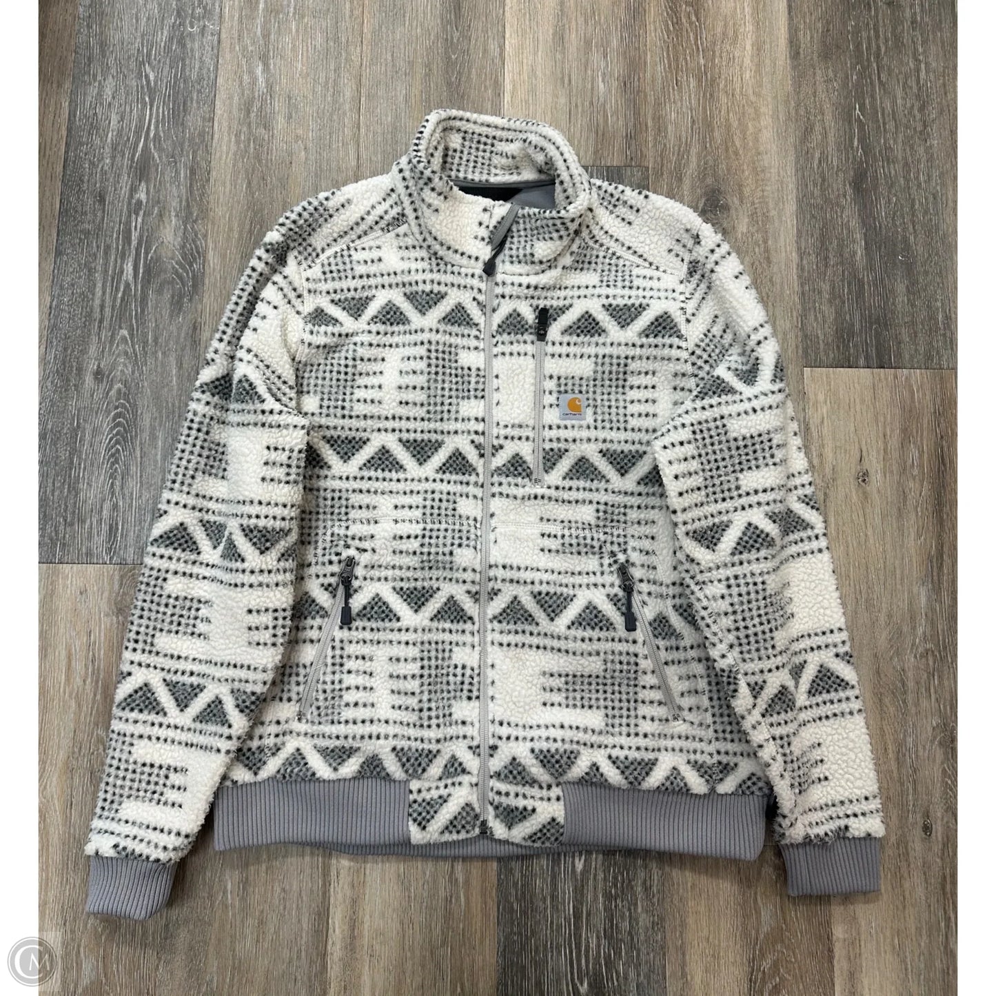 Jacket Faux Fur & Sherpa By Carhartt In Black & White, Size: L