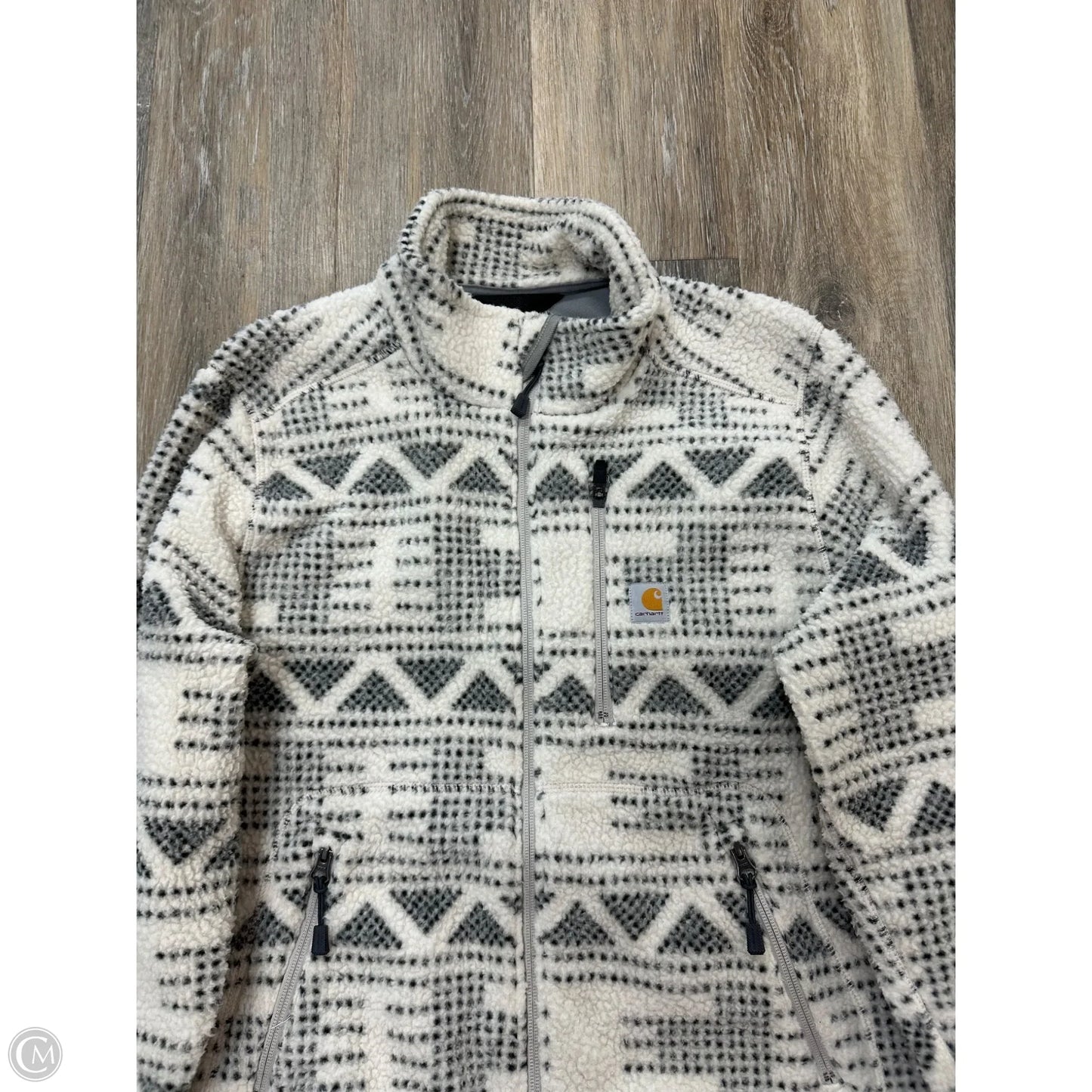 Jacket Faux Fur & Sherpa By Carhartt In Black & White, Size: L