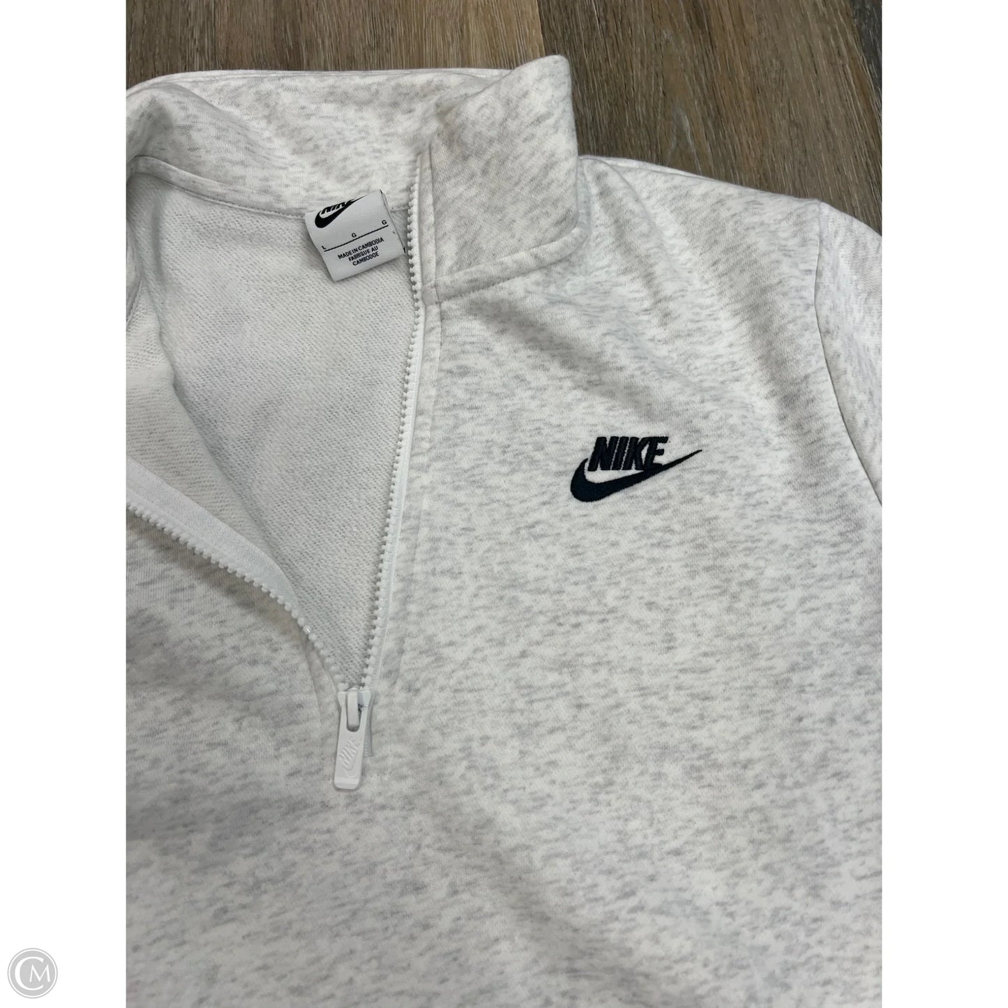 -Athletic Sweatshirt Collar By Nike Apparel In Grey, Size: L