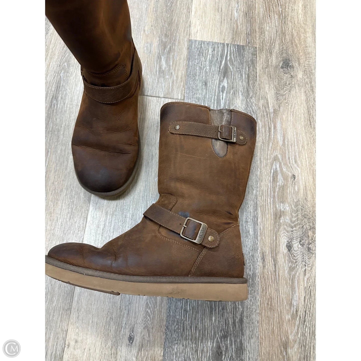Boots Designer By Ugg In Brown, Size: 11