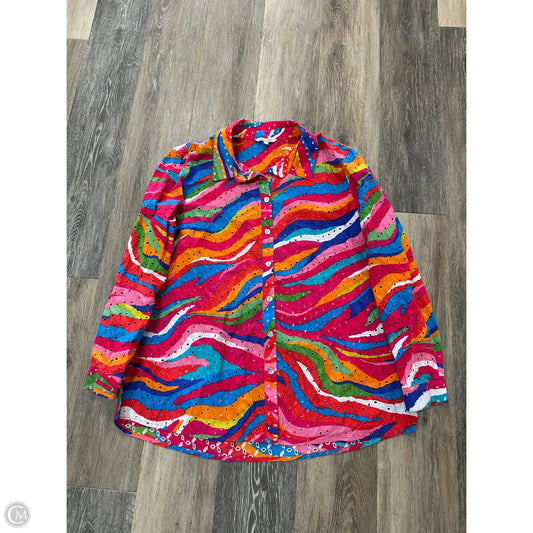 Blouse Long Sleeve By John Mark In Multi-colored, Size: L