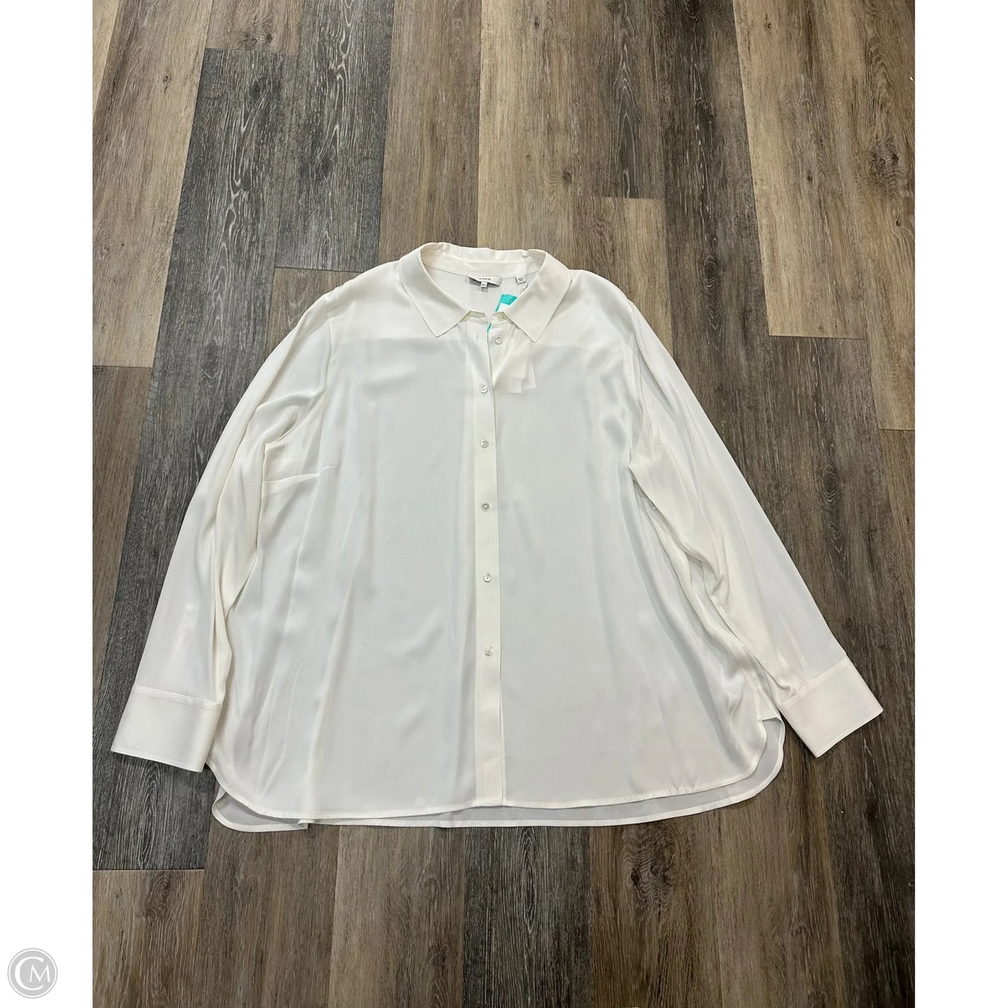 Blouse Long Sleeve By Vince In White, Size: 3x
