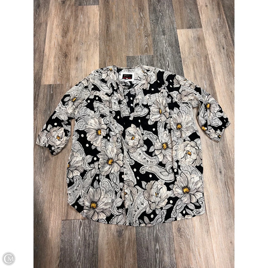 Blouse Long Sleeve By Johnny Was In Black, Size: M